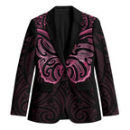 New Zealand Breast Cancer Awareness Blazer Maori Butterfly Pink Ribbon Black Version - Aussie Hoodie