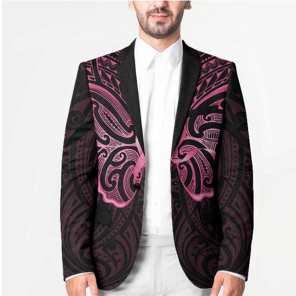 New Zealand Breast Cancer Awareness Blazer Maori Butterfly Pink Ribbon Black Version - Aussie Hoodie