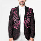 New Zealand Breast Cancer Awareness Blazer Maori Butterfly Pink Ribbon Black Version - Aussie Hoodie