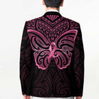New Zealand Breast Cancer Awareness Blazer Maori Butterfly Pink Ribbon Black Version - Aussie Hoodie
