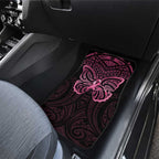 New Zealand Breast Cancer Awareness Car Mats Maori Butterfly Pink Ribbon Black Version - Aussie Hoodie