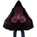 New Zealand Breast Cancer Awareness Cloak Maori Butterfly Pink Ribbon Black Version - Aussie Hoodie