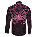 New Zealand Breast Cancer Awareness Family Matching Mermaid Dress and Hawaiian Shirt Maori Butterfly Pink Ribbon Black Version - Aussie Hoodie