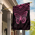 New Zealand Breast Cancer Awareness Garden Flag Maori Butterfly Pink Ribbon Black Version - Aussie Hoodie