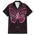 New Zealand Breast Cancer Awareness Hawaiian Shirt Maori Butterfly Pink Ribbon Black Version - Aussie Hoodie