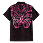 New Zealand Breast Cancer Awareness Hawaiian Shirt Maori Butterfly Pink Ribbon Black Version - Aussie Hoodie
