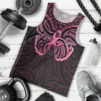 New Zealand Breast Cancer Awareness Men Tank Top Maori Butterfly Pink Ribbon Black Version - Aussie Hoodie
