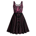 New Zealand Breast Cancer Awareness Midi Dress Maori Butterfly Pink Ribbon Black Version - Aussie Hoodie