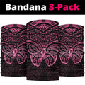 New Zealand Breast Cancer Awareness Neck Gaiter Maori Butterfly Pink Ribbon Black Version - Aussie Hoodie
