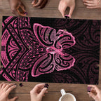 New Zealand Breast Cancer Awareness Puzzle Maori Butterfly Pink Ribbon Black Version - Aussie Hoodie