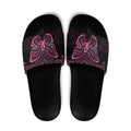 New Zealand Breast Cancer Awareness Slide Sandals Maori Butterfly Pink Ribbon Black Version - Aussie Hoodie