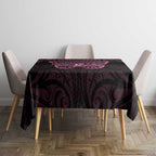 New Zealand Breast Cancer Awareness Tablecloth Maori Butterfly Pink Ribbon Black Version - Aussie Hoodie