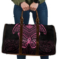 New Zealand Breast Cancer Awareness Travel Bag Maori Butterfly Pink Ribbon Black Version - Aussie Hoodie