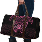 New Zealand Breast Cancer Awareness Travel Bag Maori Butterfly Pink Ribbon Black Version - Aussie Hoodie