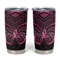 New Zealand Breast Cancer Awareness Tumbler Cup Maori Butterfly Pink Ribbon Black Version - Aussie Hoodie