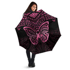 New Zealand Breast Cancer Awareness Umbrella Maori Butterfly Pink Ribbon Black Version - Aussie Hoodie