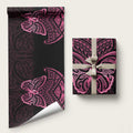 New Zealand Breast Cancer Awareness Wrapping Paper Maori Butterfly Pink Ribbon Black Version - Aussie Hoodie