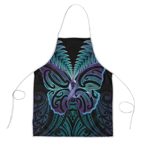 Suicide Prevention New Zealand Apron Aotearoa Maori Butterfly Mix Silver Fern - Aussie Hoodie