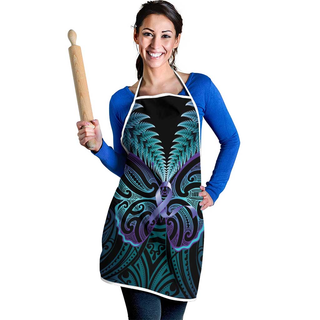 Suicide Prevention New Zealand Apron Aotearoa Maori Butterfly Mix Silver Fern - Aussie Hoodie