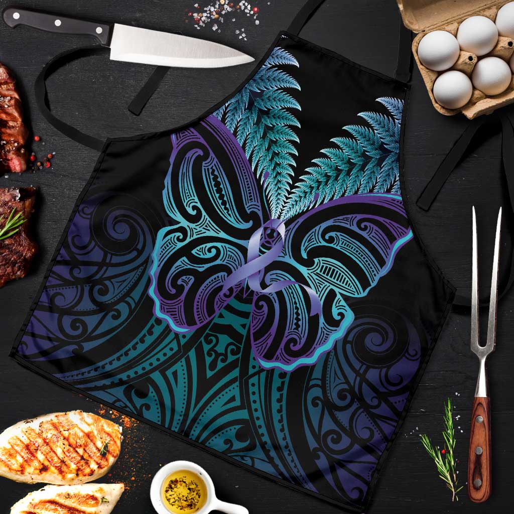 Suicide Prevention New Zealand Apron Aotearoa Maori Butterfly Mix Silver Fern - Aussie Hoodie