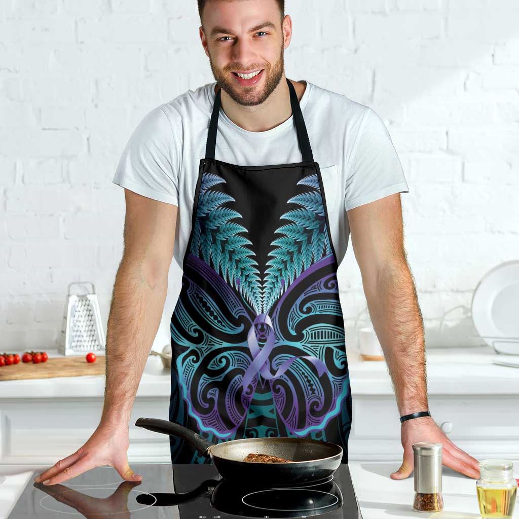 Suicide Prevention New Zealand Apron Aotearoa Maori Butterfly Mix Silver Fern - Aussie Hoodie