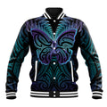 Suicide Prevention New Zealand Baseball Jacket Aotearoa Maori Butterfly Mix Silver Fern - Aussie Hoodie