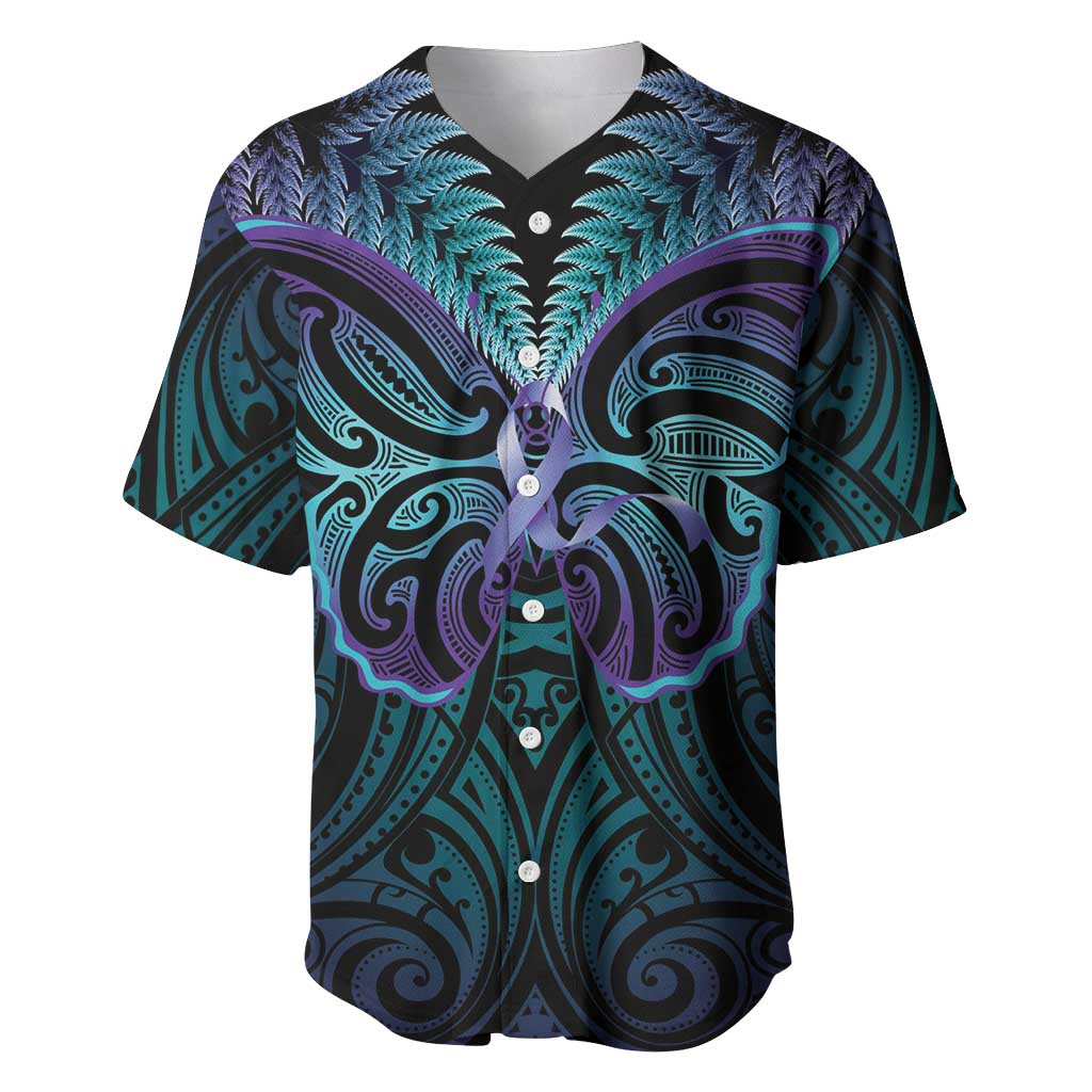 Suicide Prevention New Zealand Baseball Jersey Aotearoa Maori Butterfly Mix Silver Fern - Aussie Hoodie