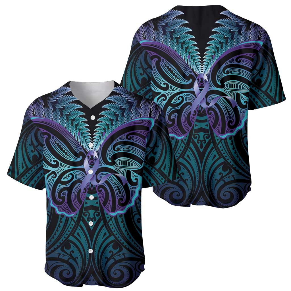 Suicide Prevention New Zealand Baseball Jersey Aotearoa Maori Butterfly Mix Silver Fern - Aussie Hoodie