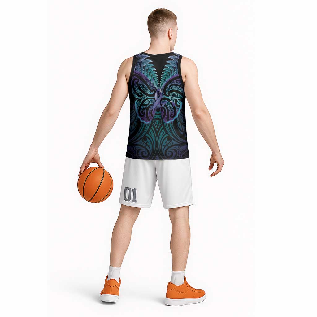 Suicide Prevention New Zealand Basketball Jersey Aotearoa Maori Butterfly Mix Silver Fern - Aussie Hoodie
