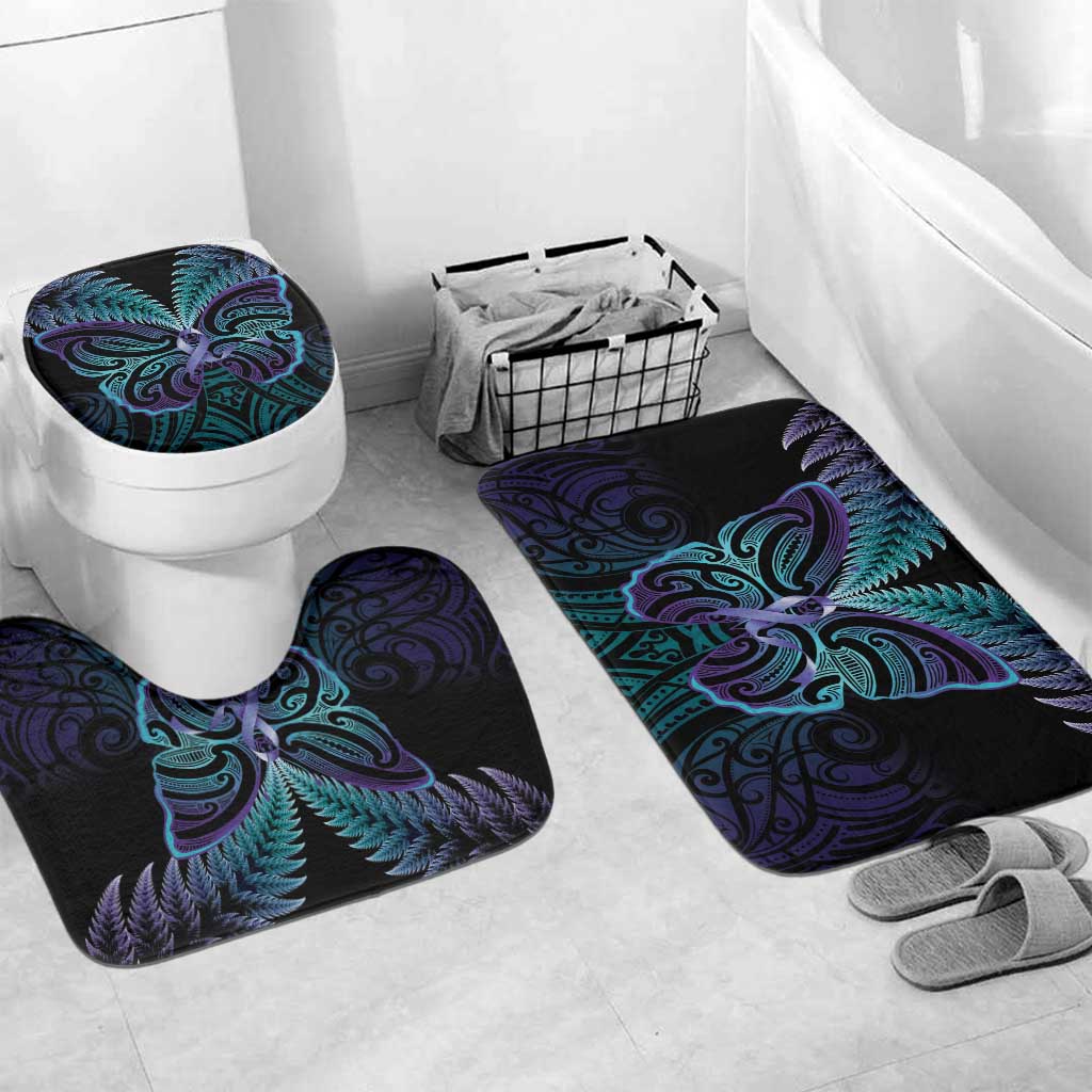 Suicide Prevention New Zealand Bathroom Set Aotearoa Maori Butterfly Mix Silver Fern - Aussie Hoodie