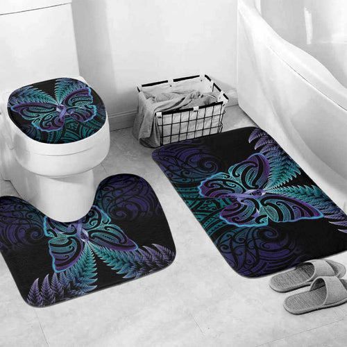 Suicide Prevention New Zealand Bathroom Set Aotearoa Maori Butterfly Mix Silver Fern - Aussie Hoodie