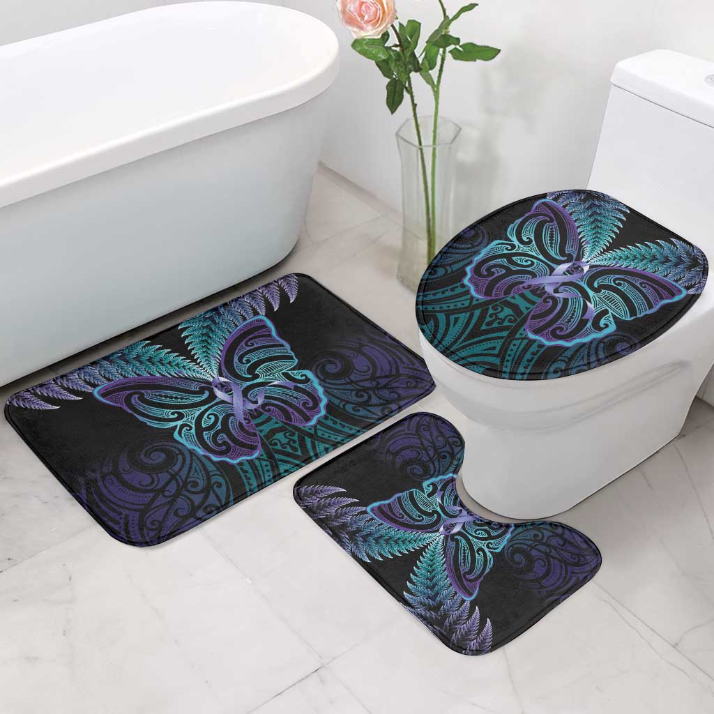 Suicide Prevention New Zealand Bathroom Set Aotearoa Maori Butterfly Mix Silver Fern - Aussie Hoodie