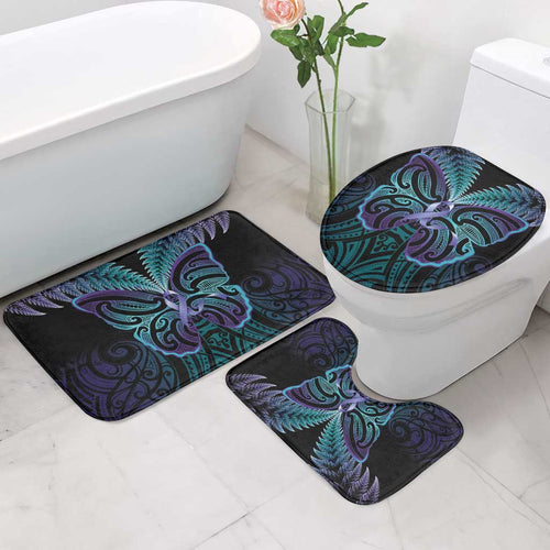 Suicide Prevention New Zealand Bathroom Set Aotearoa Maori Butterfly Mix Silver Fern - Aussie Hoodie