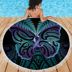 Suicide Prevention New Zealand Beach Blanket Aotearoa Maori Butterfly Mix Silver Fern - Aussie Hoodie