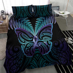 Suicide Prevention New Zealand Bedding Set Aotearoa Maori Butterfly Mix Silver Fern - Aussie Hoodie