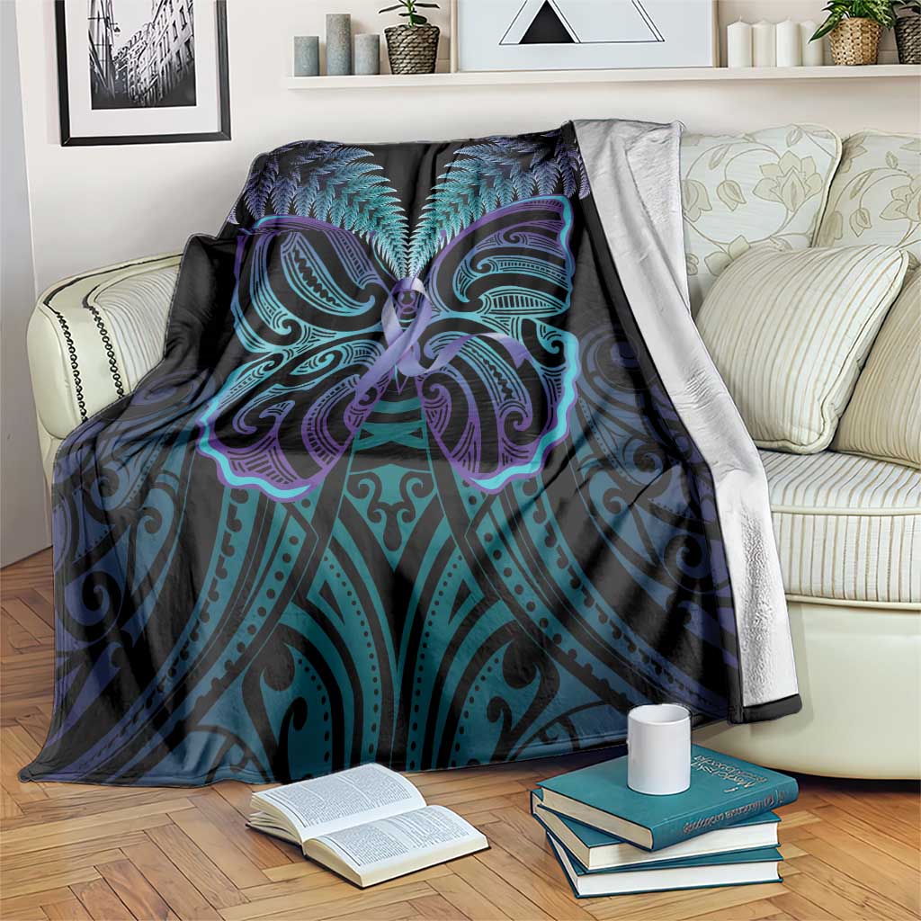 Suicide Prevention New Zealand Blanket Aotearoa Maori Butterfly Mix Silver Fern - Aussie Hoodie