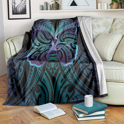 Suicide Prevention New Zealand Blanket Aotearoa Maori Butterfly Mix Silver Fern - Aussie Hoodie
