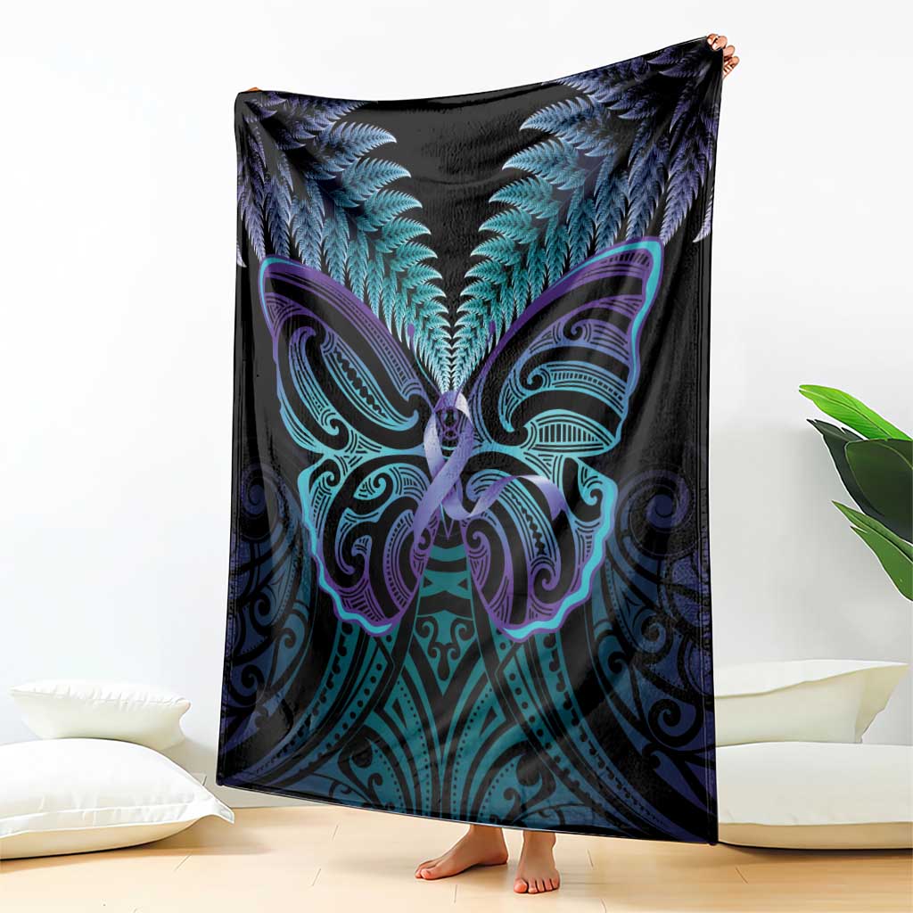 Suicide Prevention New Zealand Blanket Aotearoa Maori Butterfly Mix Silver Fern - Aussie Hoodie