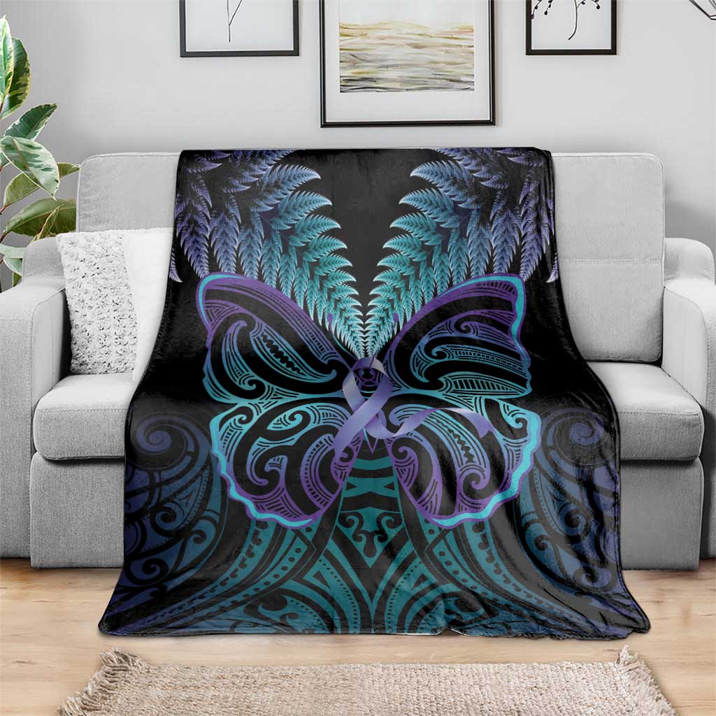 Suicide Prevention New Zealand Blanket Aotearoa Maori Butterfly Mix Silver Fern - Aussie Hoodie