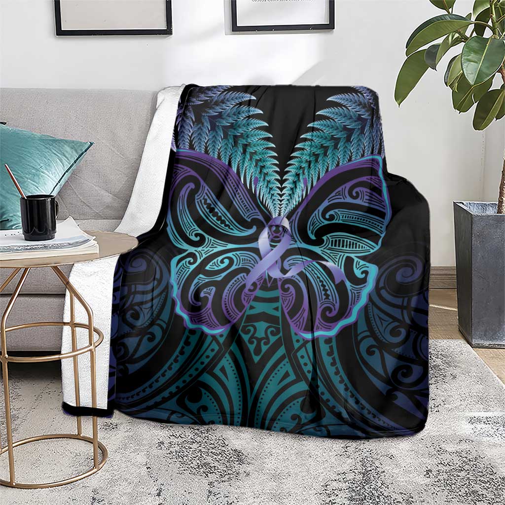 Suicide Prevention New Zealand Blanket Aotearoa Maori Butterfly Mix Silver Fern - Aussie Hoodie