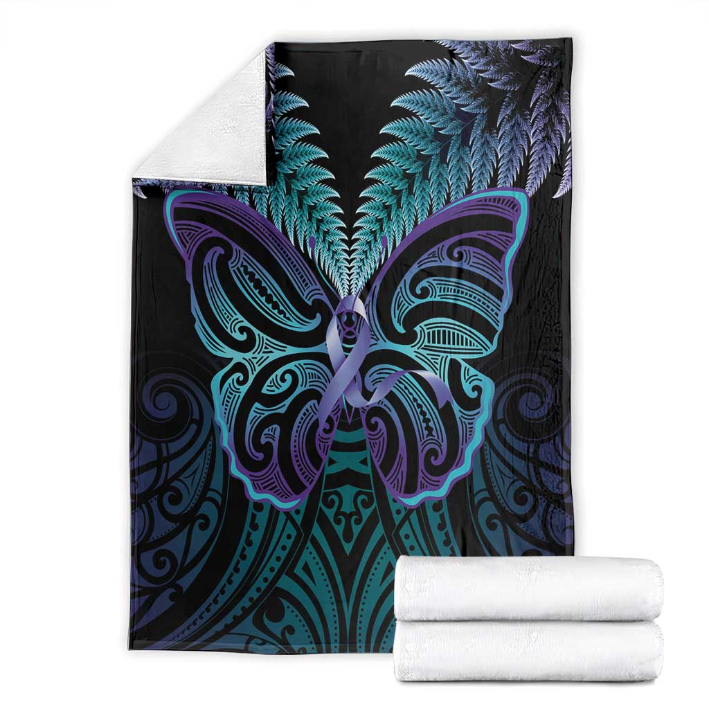 Suicide Prevention New Zealand Blanket Aotearoa Maori Butterfly Mix Silver Fern - Aussie Hoodie