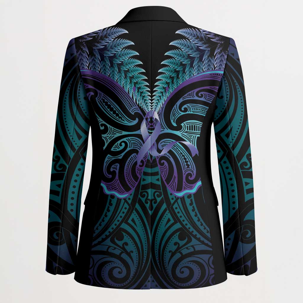 Suicide Prevention New Zealand Blazer Aotearoa Maori Butterfly Mix Silver Fern - Aussie Hoodie
