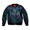 Suicide Prevention New Zealand Bomber Jacket Aotearoa Maori Butterfly Mix Silver Fern - Aussie Hoodie