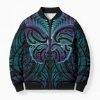 Suicide Prevention New Zealand Bomber Puffer Jacket Aotearoa Maori Butterfly Mix Silver Fern - Aussie Hoodie