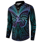 Suicide Prevention New Zealand Button Sweatshirt Aotearoa Maori Butterfly Mix Silver Fern - Aussie Hoodie