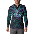 Suicide Prevention New Zealand Button Sweatshirt Aotearoa Maori Butterfly Mix Silver Fern - Aussie Hoodie