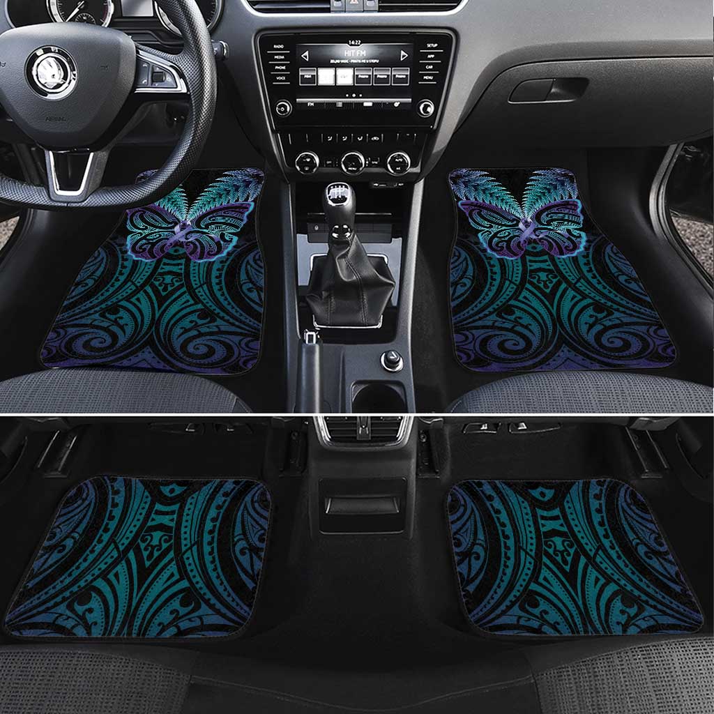 Suicide Prevention New Zealand Car Mats Aotearoa Maori Butterfly Mix Silver Fern - Aussie Hoodie