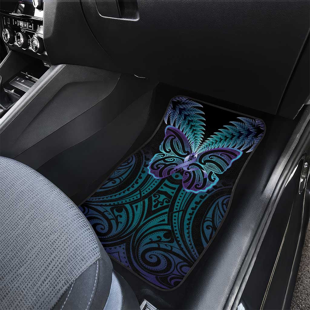 Suicide Prevention New Zealand Car Mats Aotearoa Maori Butterfly Mix Silver Fern - Aussie Hoodie