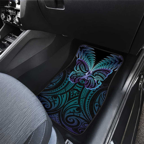 Suicide Prevention New Zealand Car Mats Aotearoa Maori Butterfly Mix Silver Fern - Aussie Hoodie
