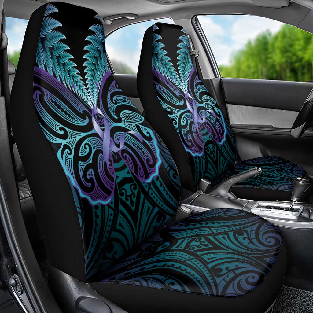 Suicide Prevention New Zealand Car Seat Cover Aotearoa Maori Butterfly Mix Silver Fern - Aussie Hoodie